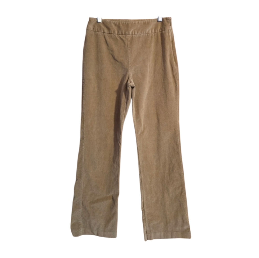 J. Crew Factory Tan Corduroy Boot Cut Pants Size 8 Side Zipper